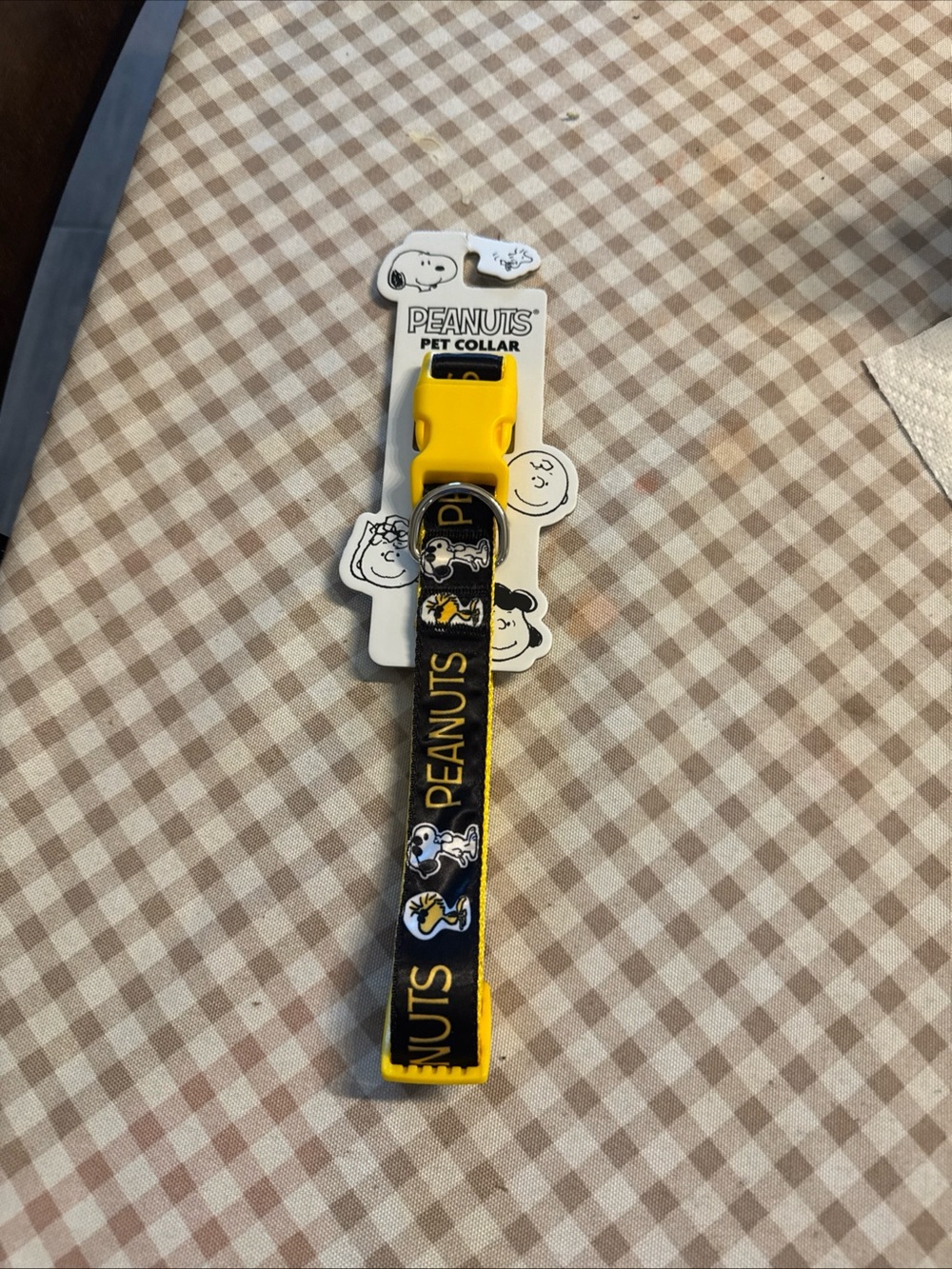 Peanuts Yellow & Black Snoopy Pet Collar